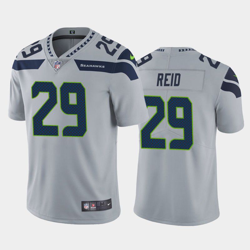 Men Seattle Seahawks #29 John Reid Nike Grey Vapor Limited NFL Jersey->seattle seahawks->NFL Jersey
